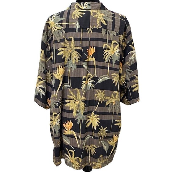 Tommy Bahama Silk Hawaiian Shirt Large Palm Tree Bird of Paradise Aloha Tropical - Picture 3 of 7